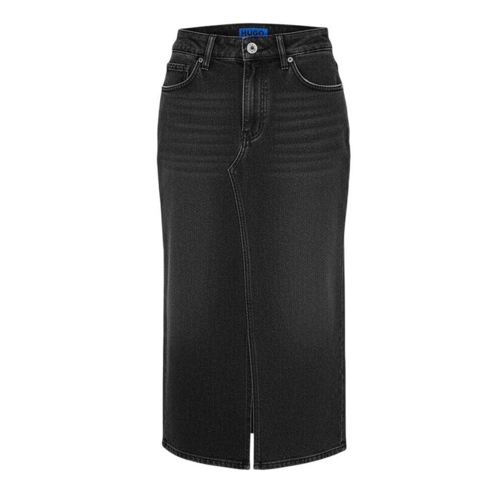 Hugo Womens/Ladies Goja Denim Midi Skirt / Black